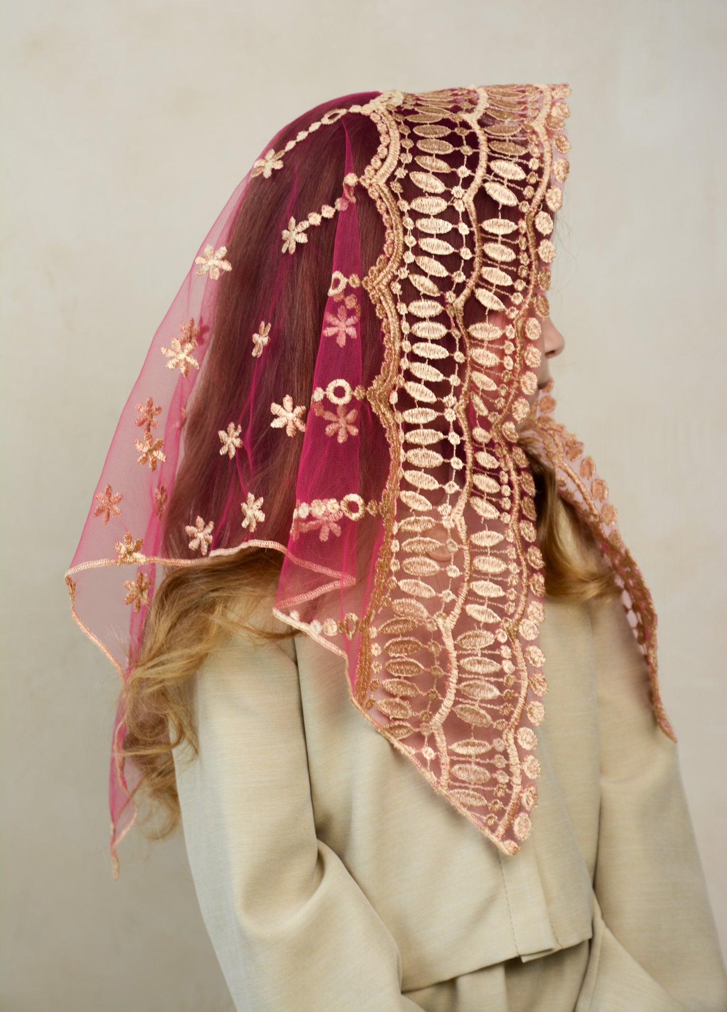 CHILD PINK & GOLD VEIL