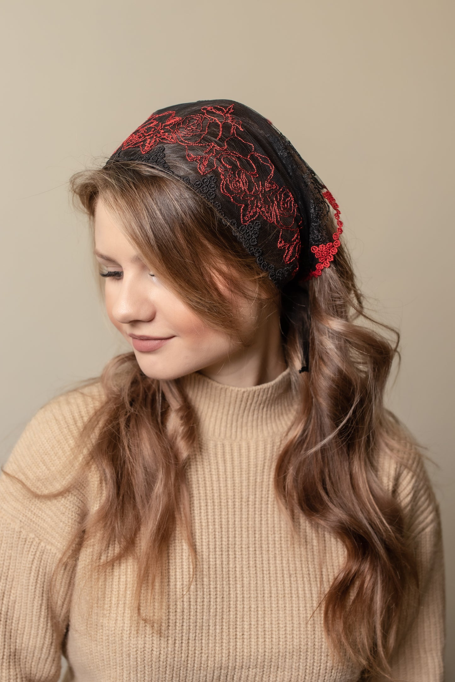 RED & BLACK HEAD BAND - MariaVeils
