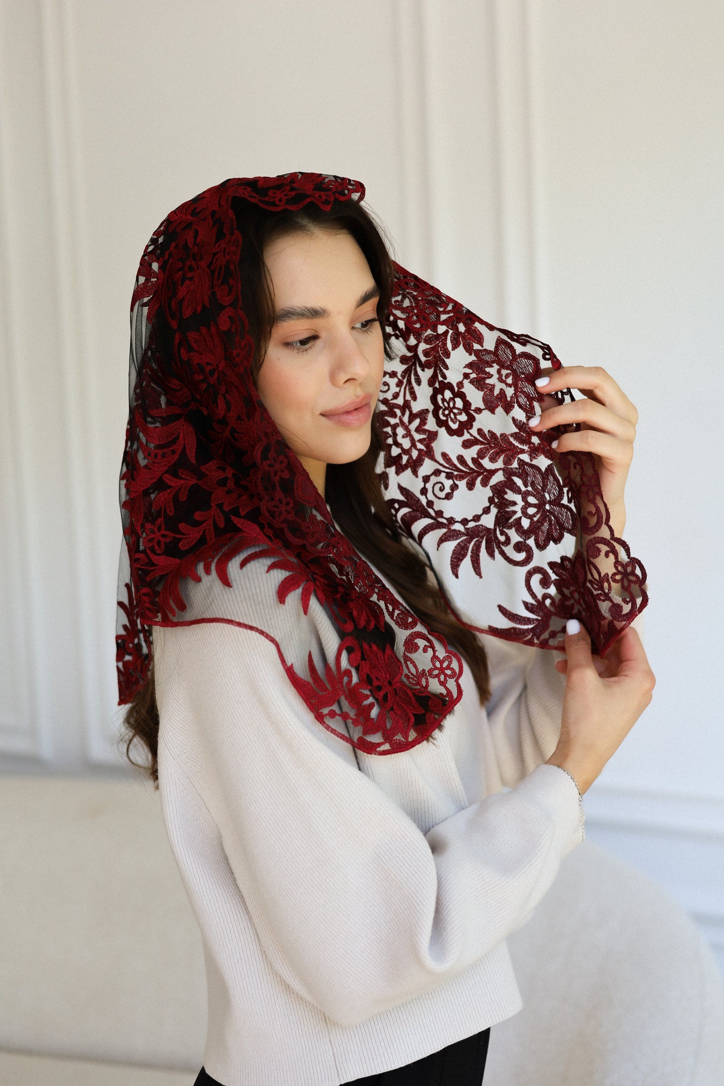 NEW BURGUNDY VEIL