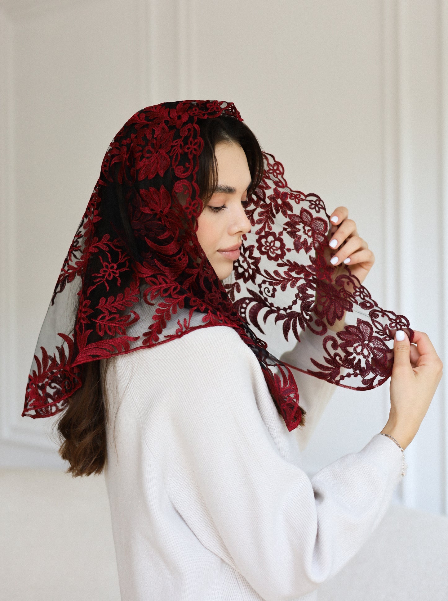 NEW BURGUNDY VEIL