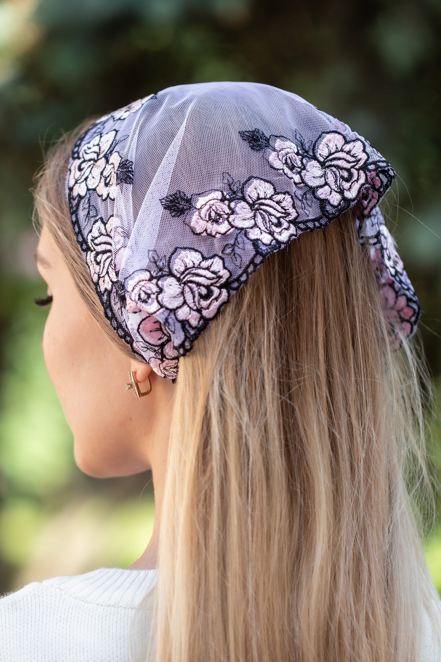 HEADBAND WITH PINK FLOWERS - MariaVeils