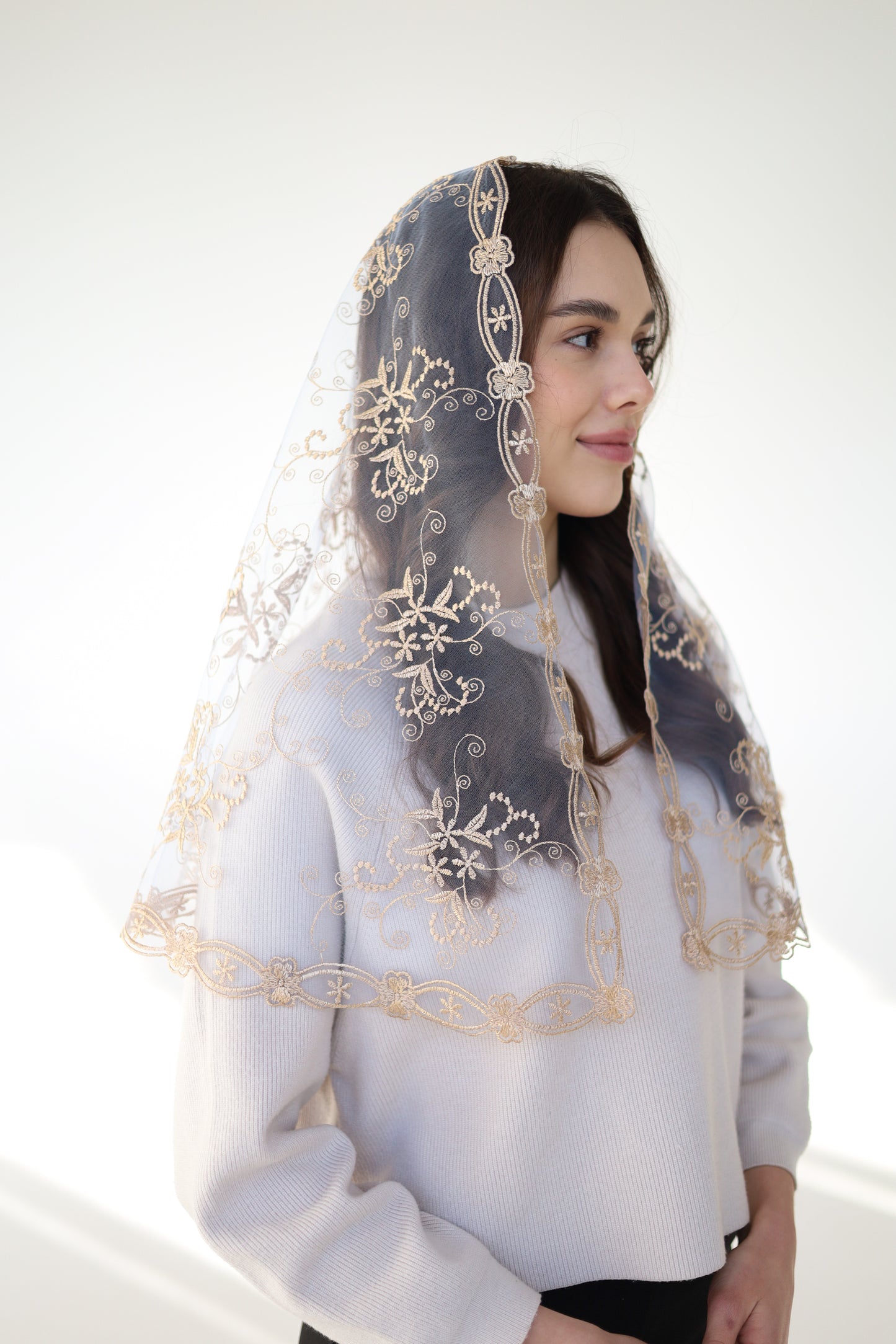 GOLD & LIGHT BLUE VEIL