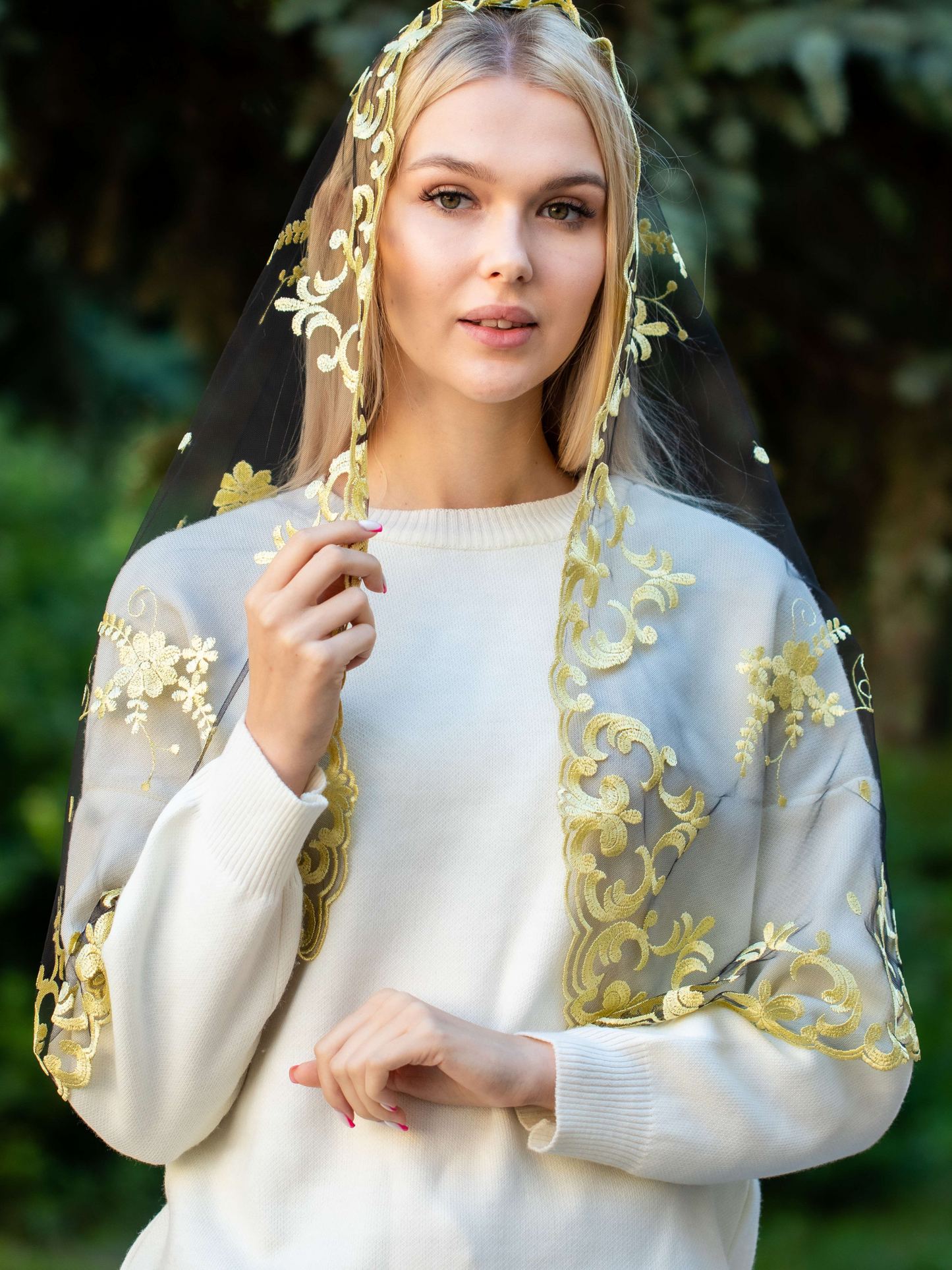 NEW!! Yellow Floral Veil - MariaVeils