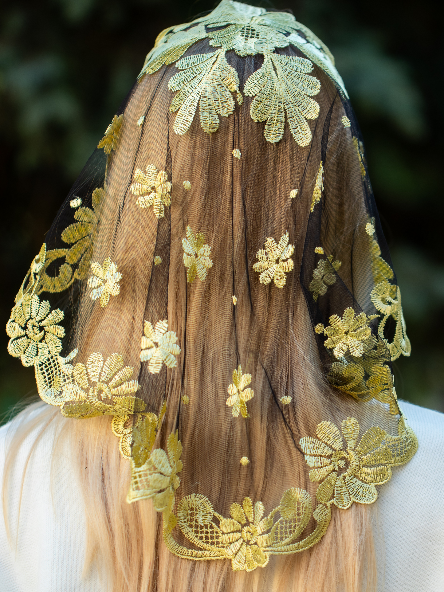 NEW!! Yellow floral veil - MariaVeils