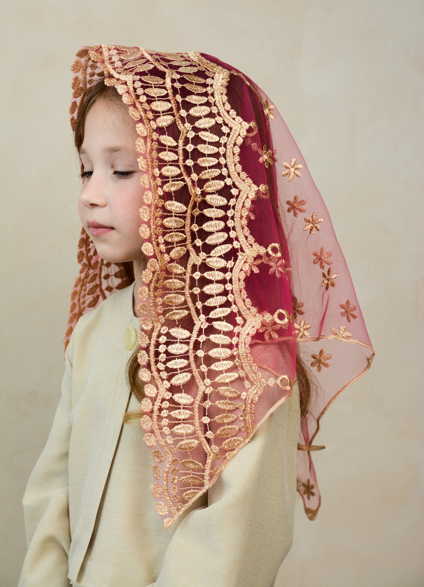 CHILD PINK & GOLD VEIL