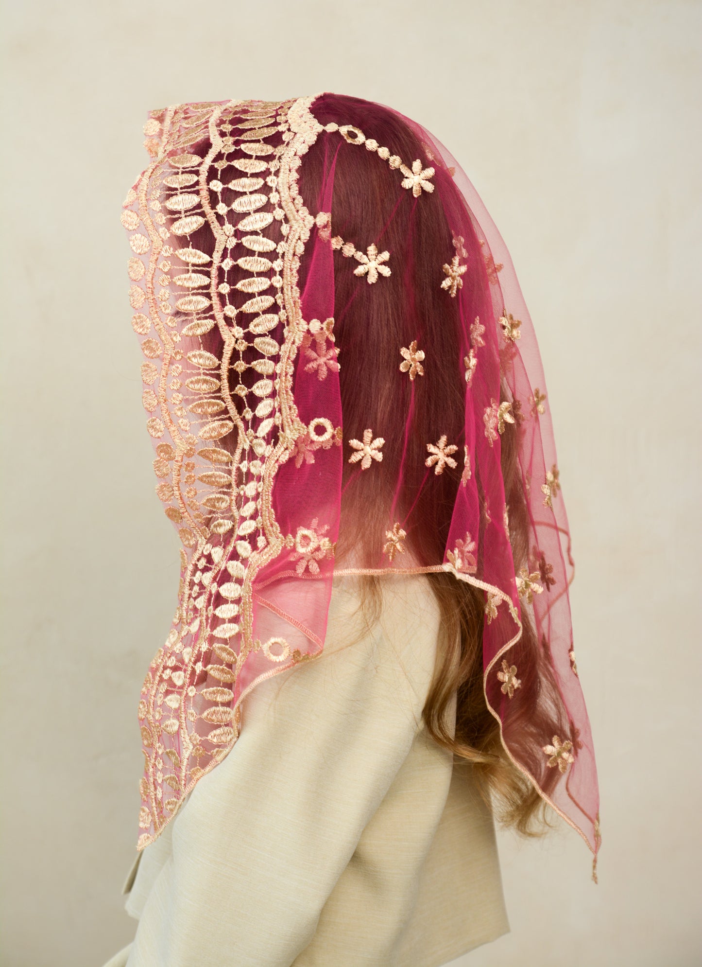 CHILD PINK & GOLD VEIL
