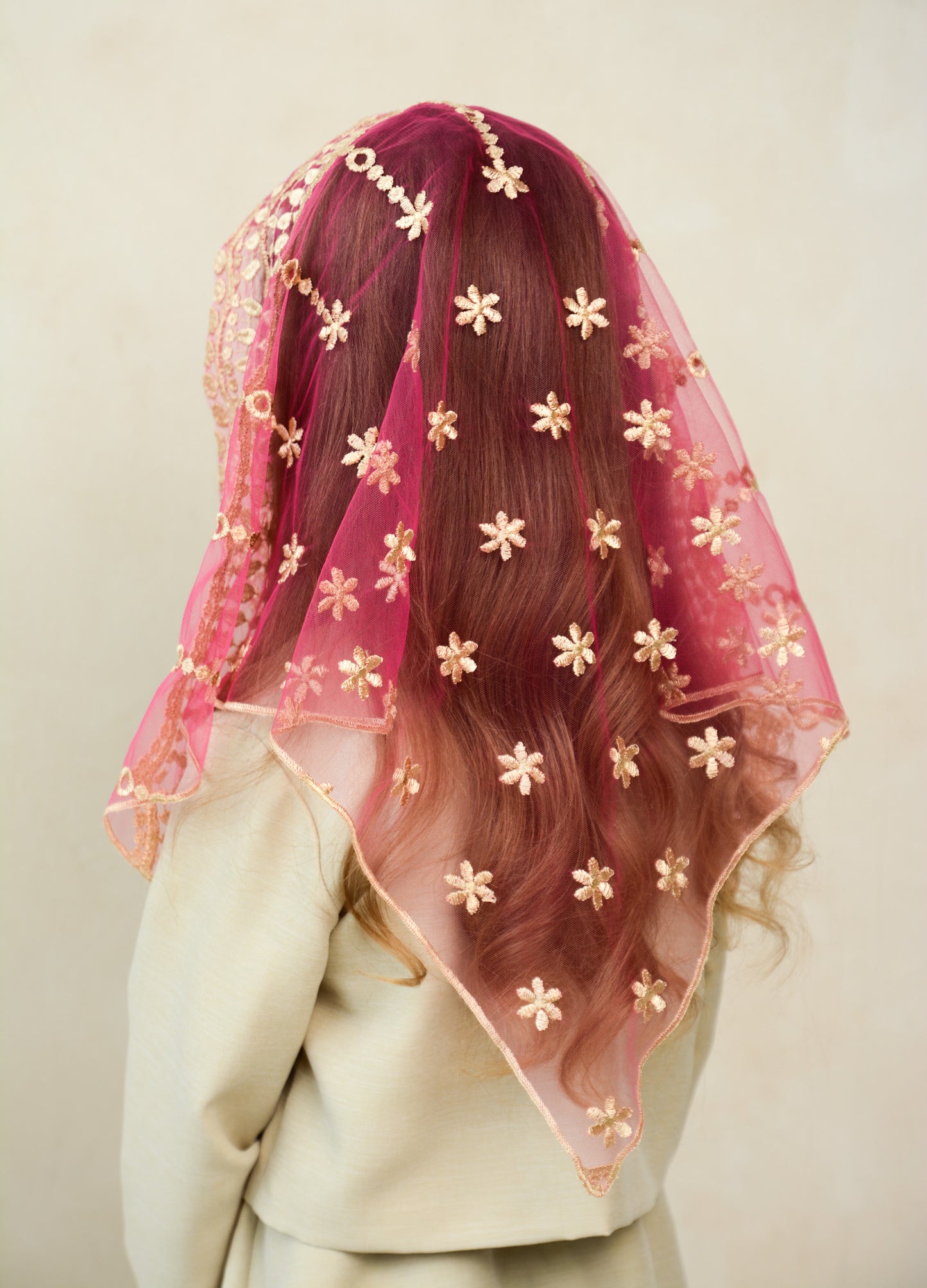 CHILD PINK & GOLD VEIL