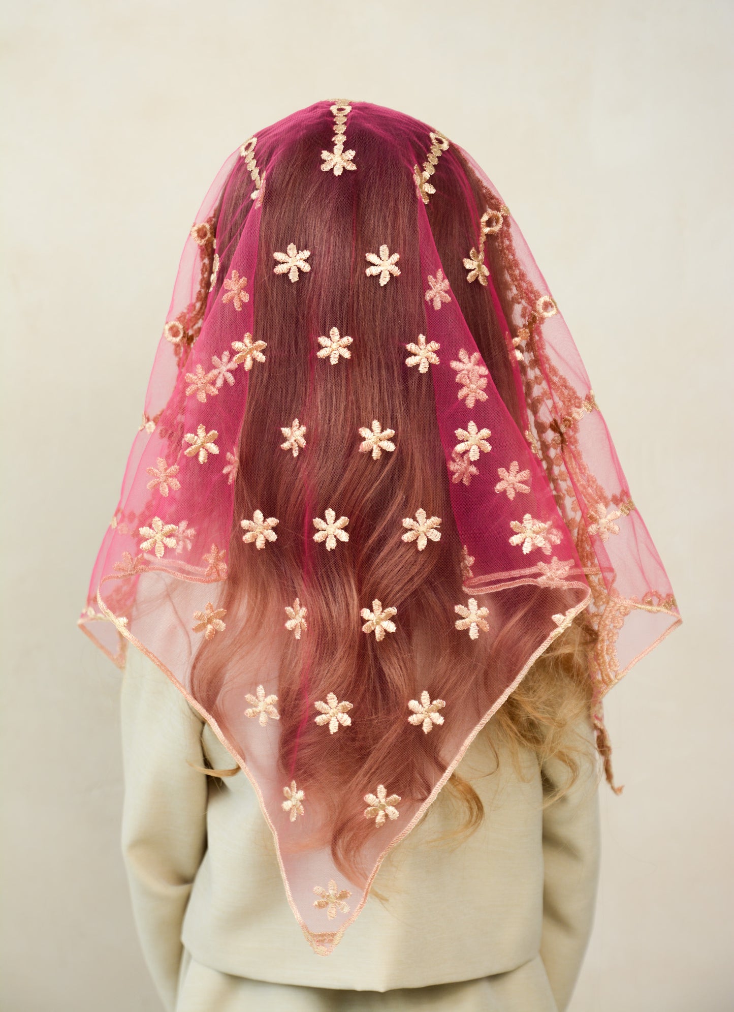 CHILD PINK & GOLD VEIL