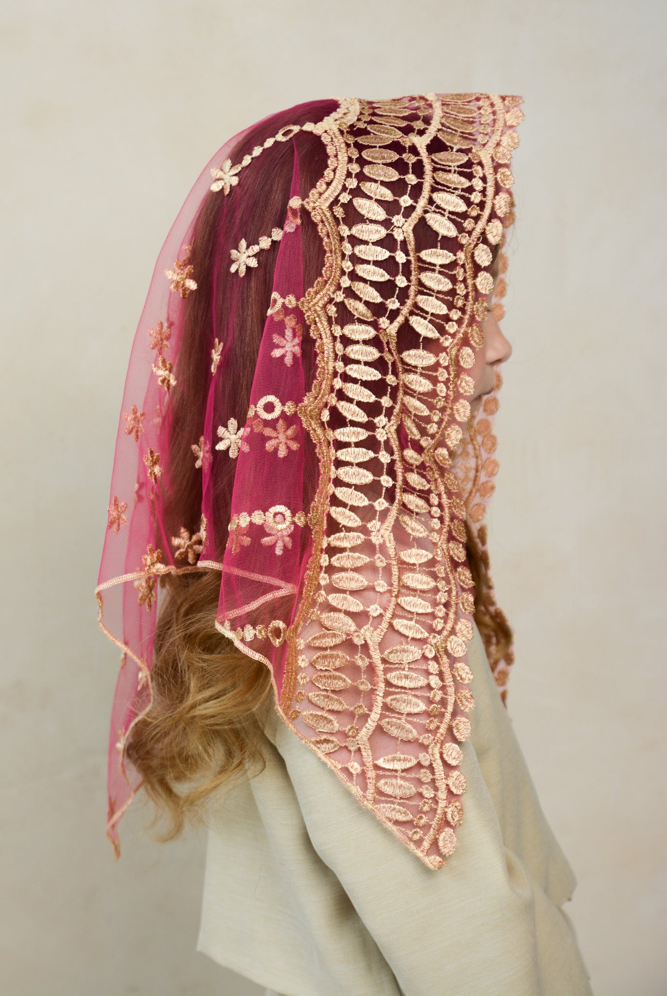 CHILD PINK & GOLD VEIL