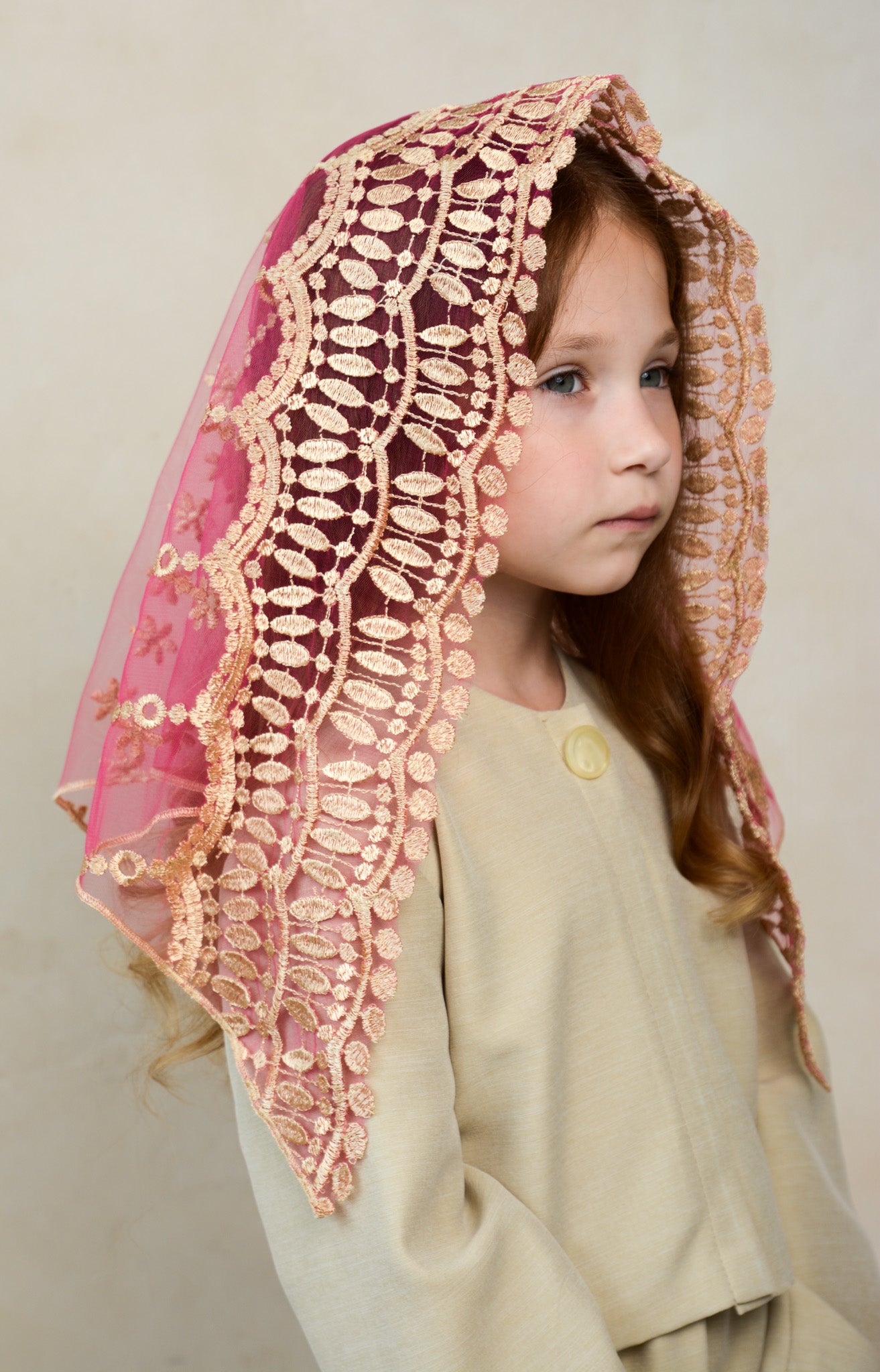 CHILD PINK & GOLD VEIL