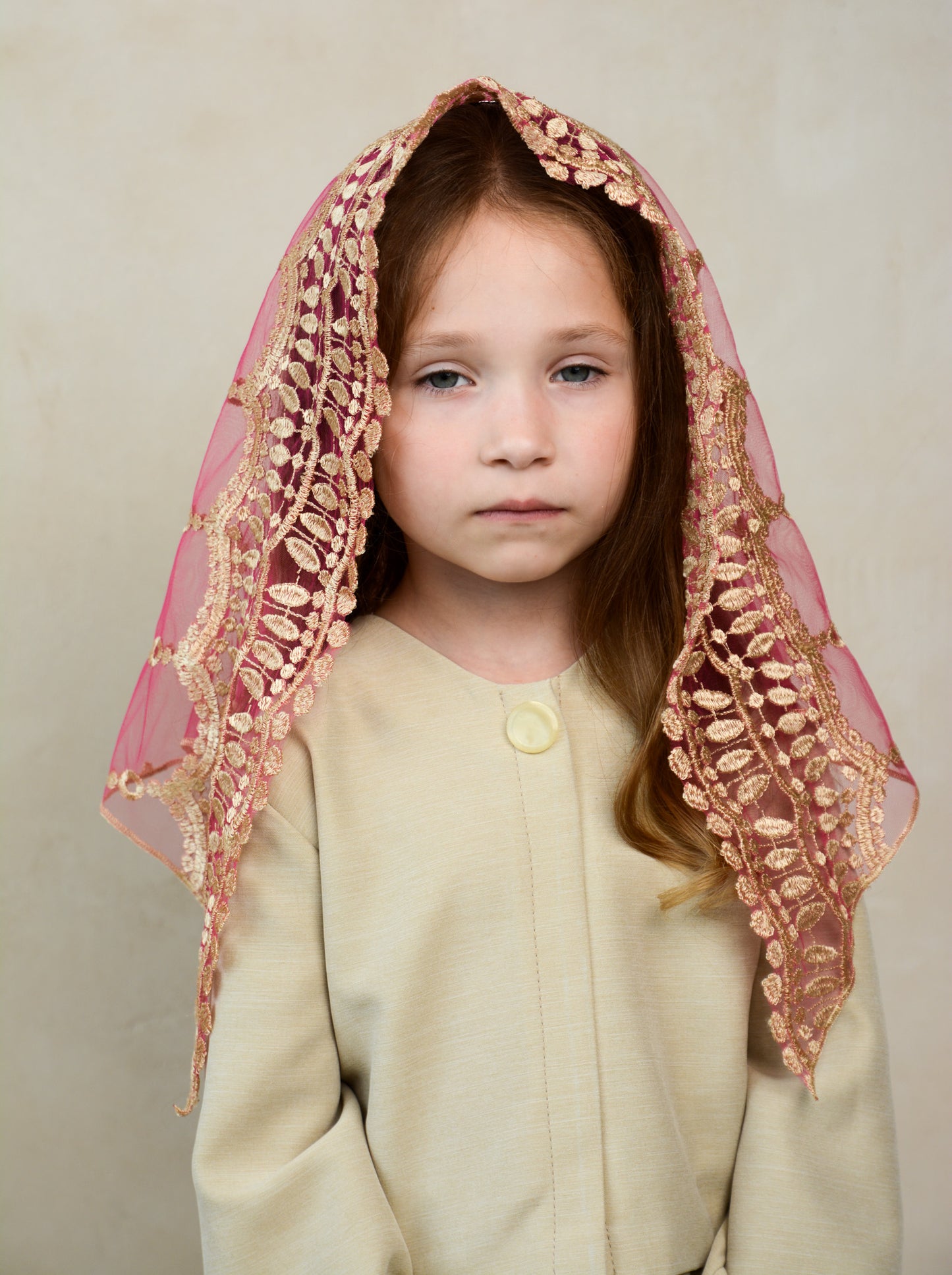 CHILD PINK & GOLD VEIL