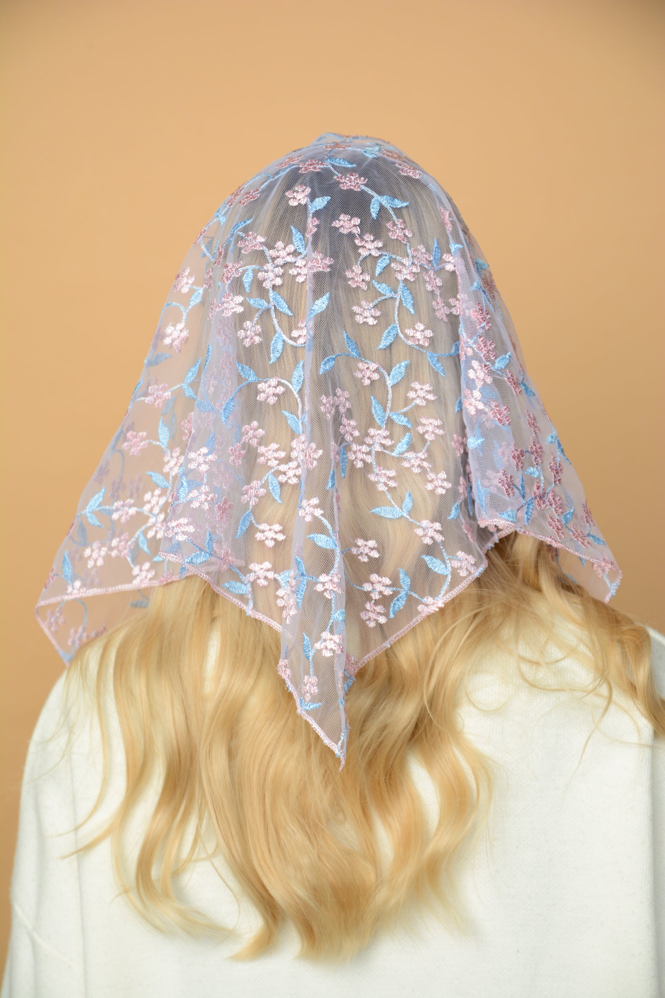 PINK & BLUE TRIANGLE VEIL - MariaVeils