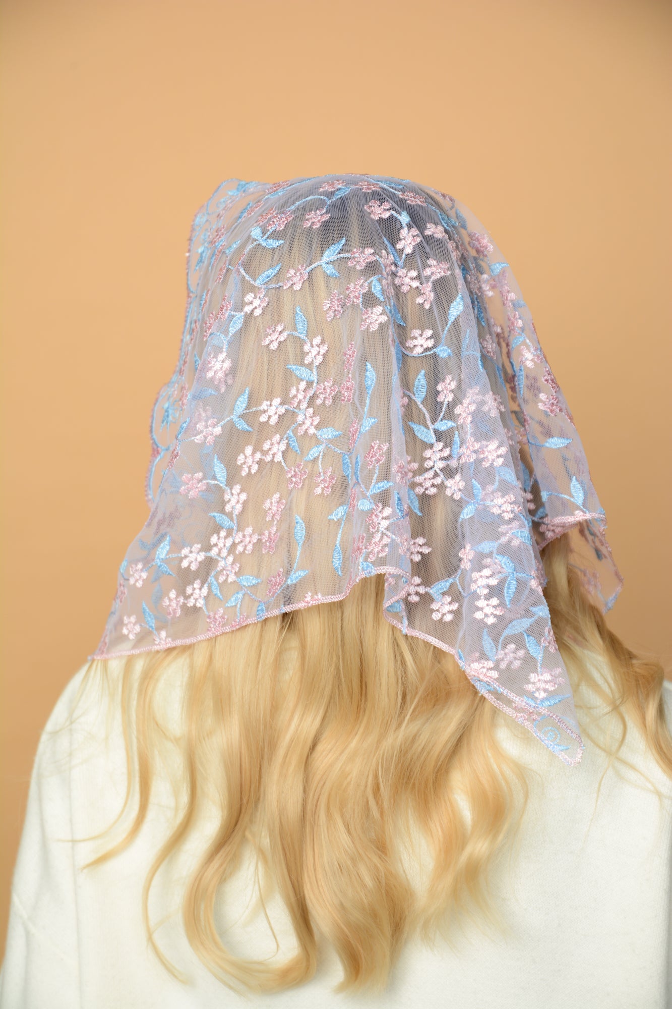 PINK & BLUE TRIANGLE VEIL - MariaVeils