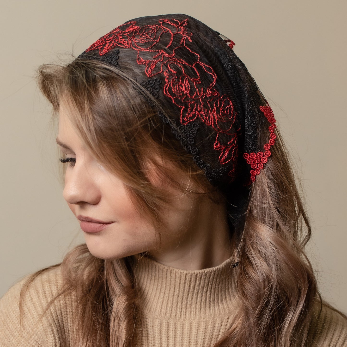 RED & BLACK HEAD BAND - MariaVeils
