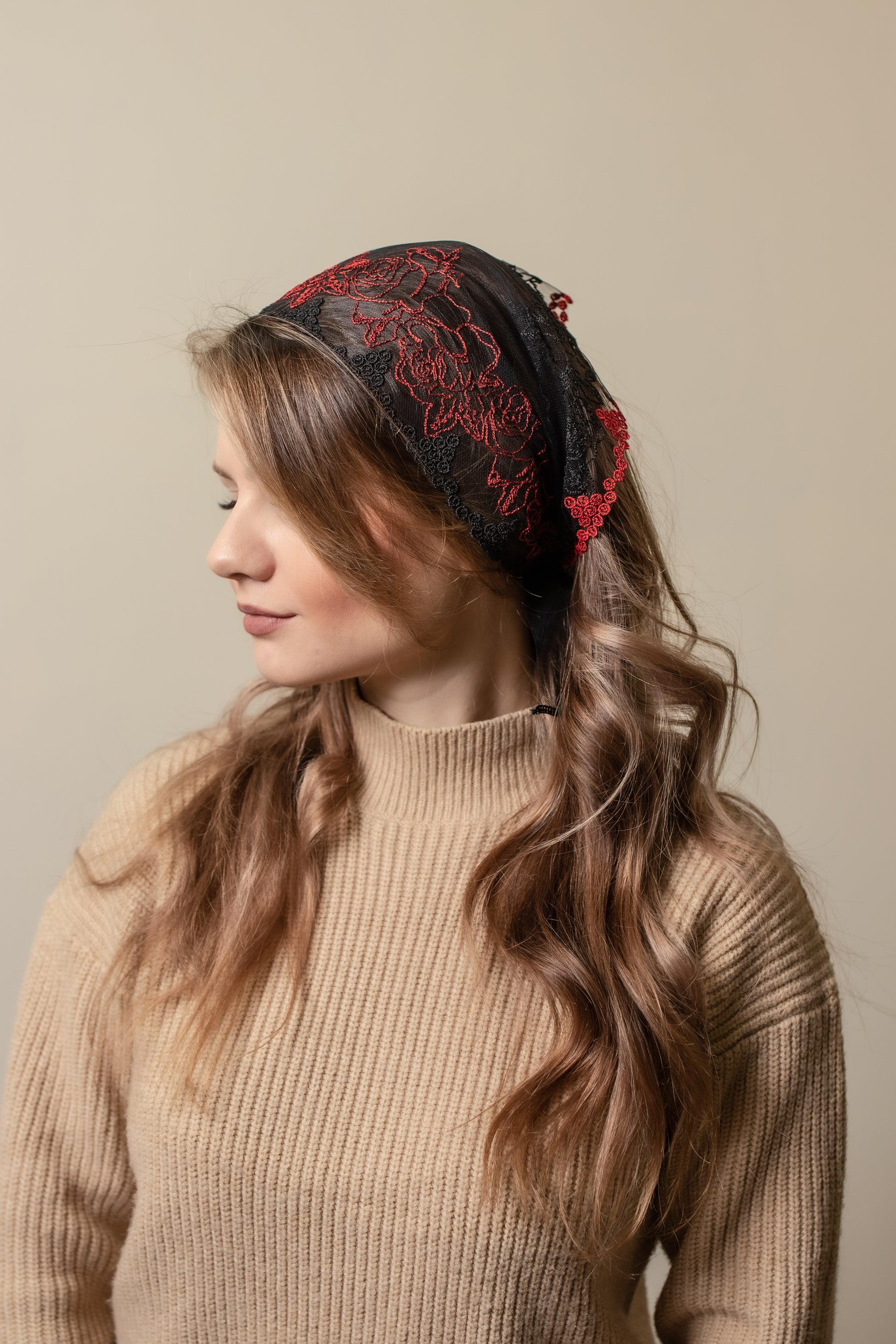 RED & BLACK HEAD BAND - MariaVeils