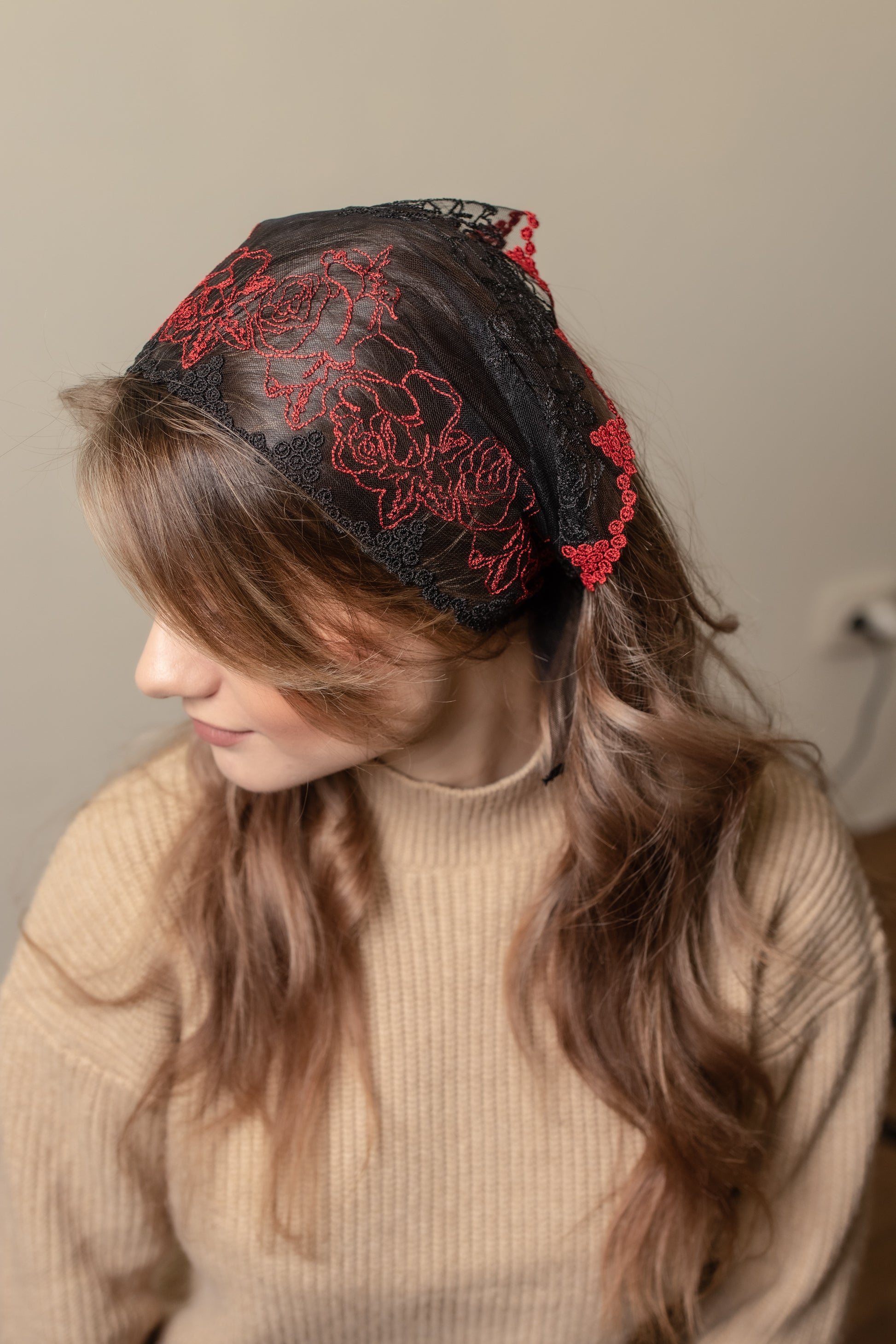 RED & BLACK HEAD BAND - MariaVeils