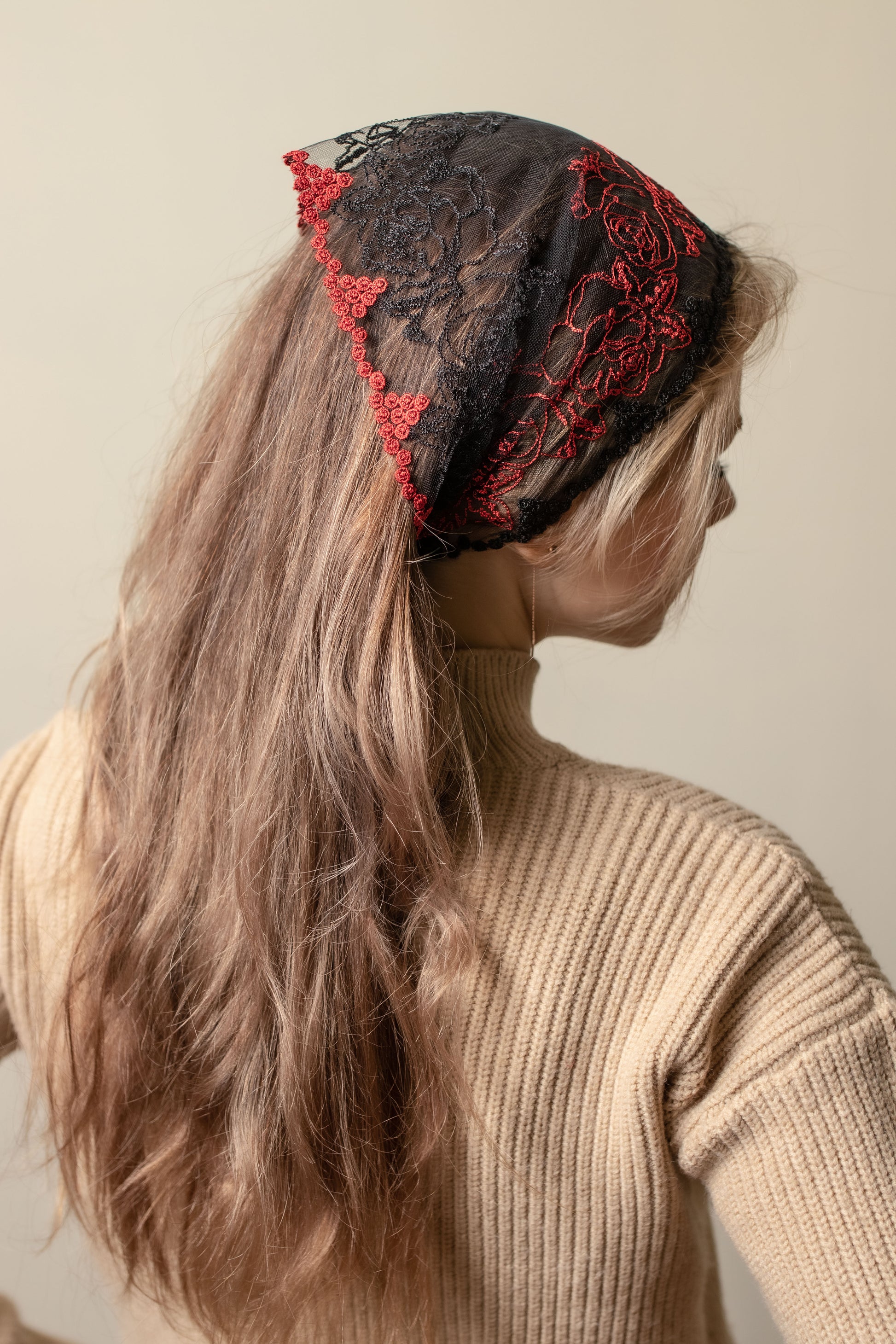 RED & BLACK HEAD BAND - MariaVeils