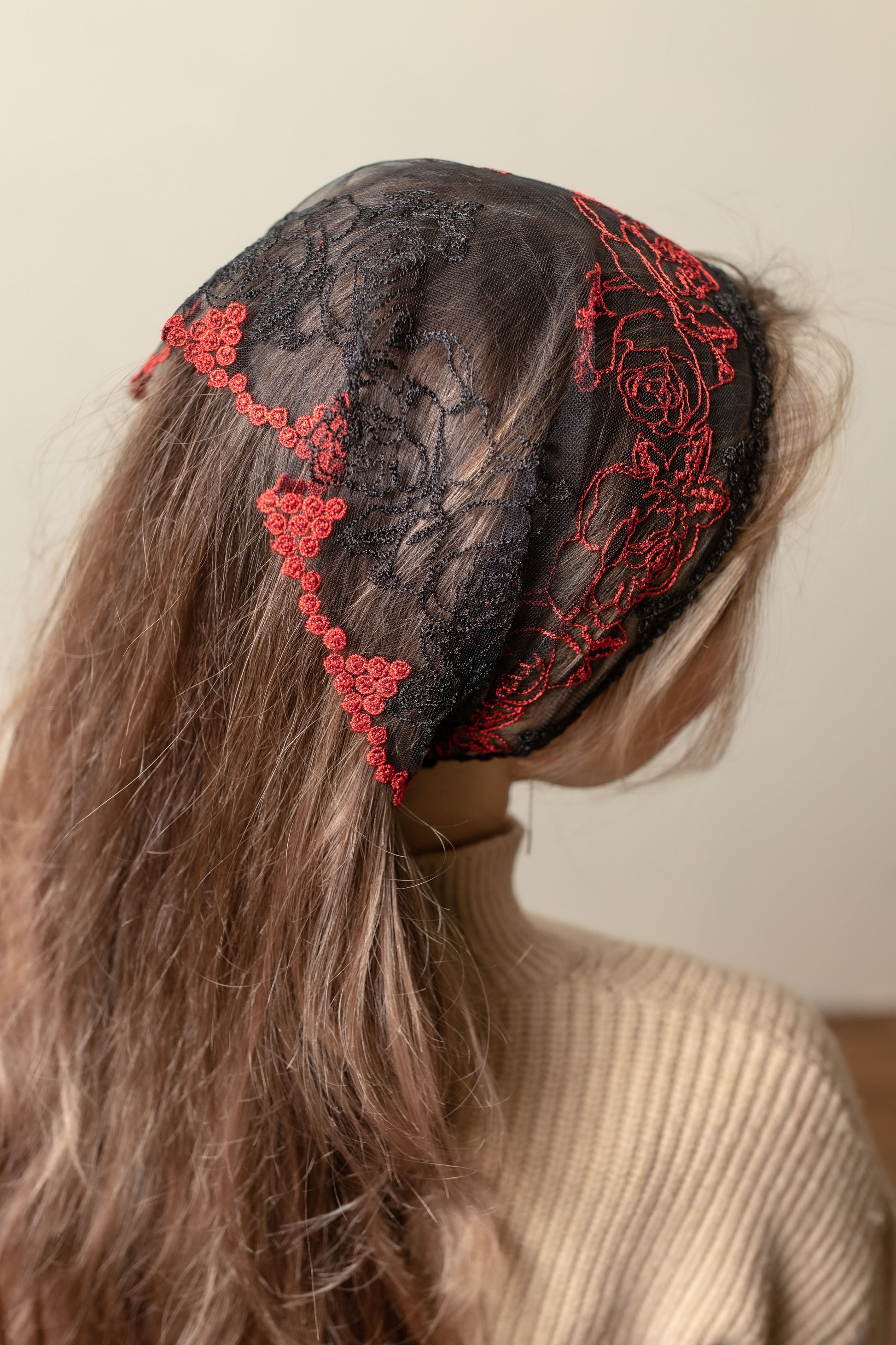 RED & BLACK HEAD BAND - MariaVeils