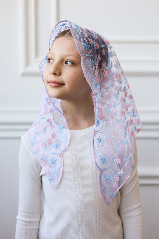 PINK & BLUE CHILD VEIL