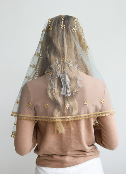 MANTILLA WITH JESUS ON THE BACK