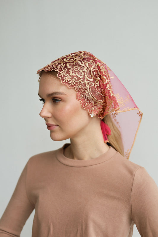 NEW GOLD & PINK HEADBAND