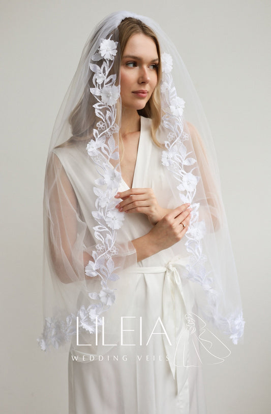 ALEXANDRA FLORAL VEIL - MariaVeils