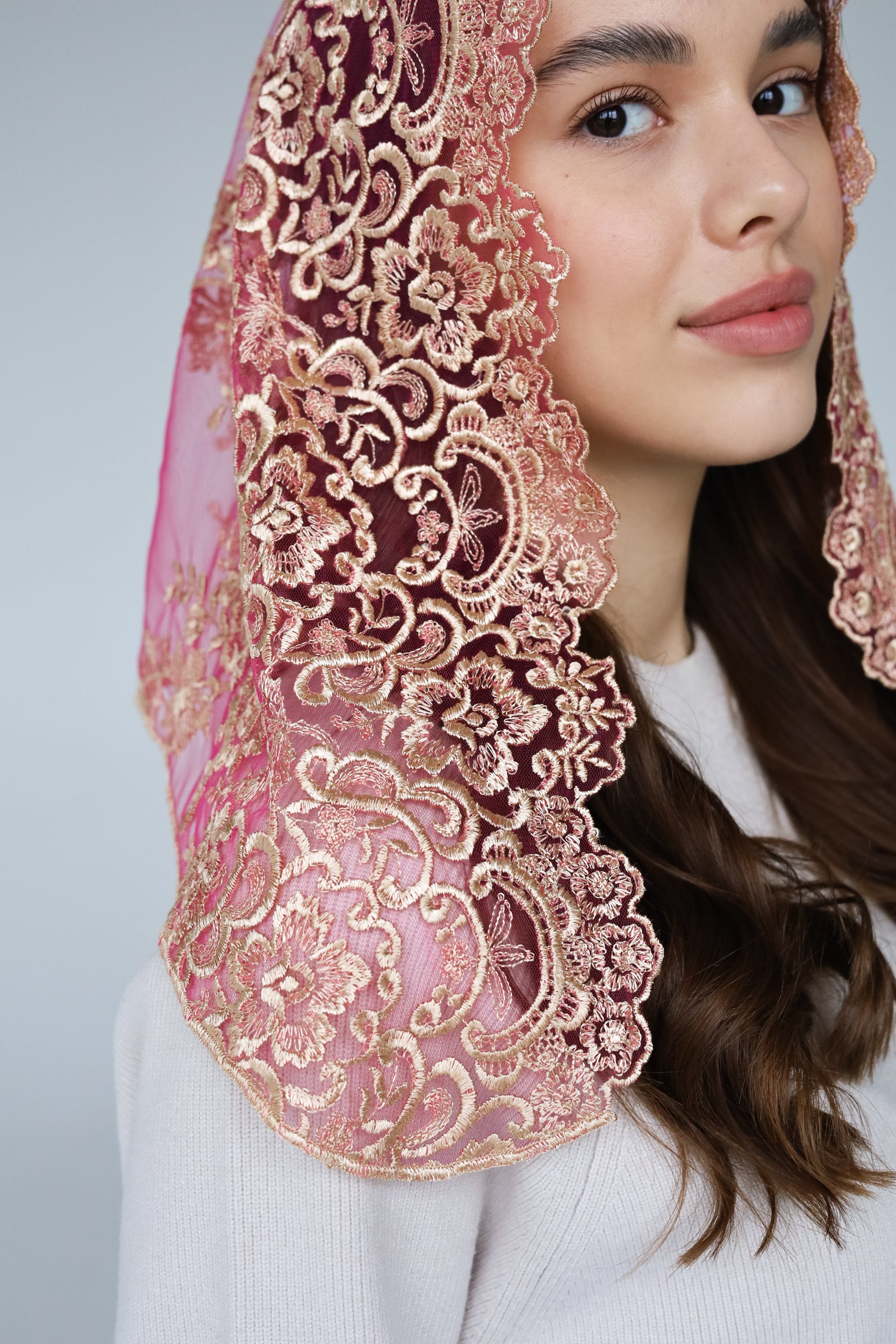GOLD & PINK VEIL - MariaVeils
