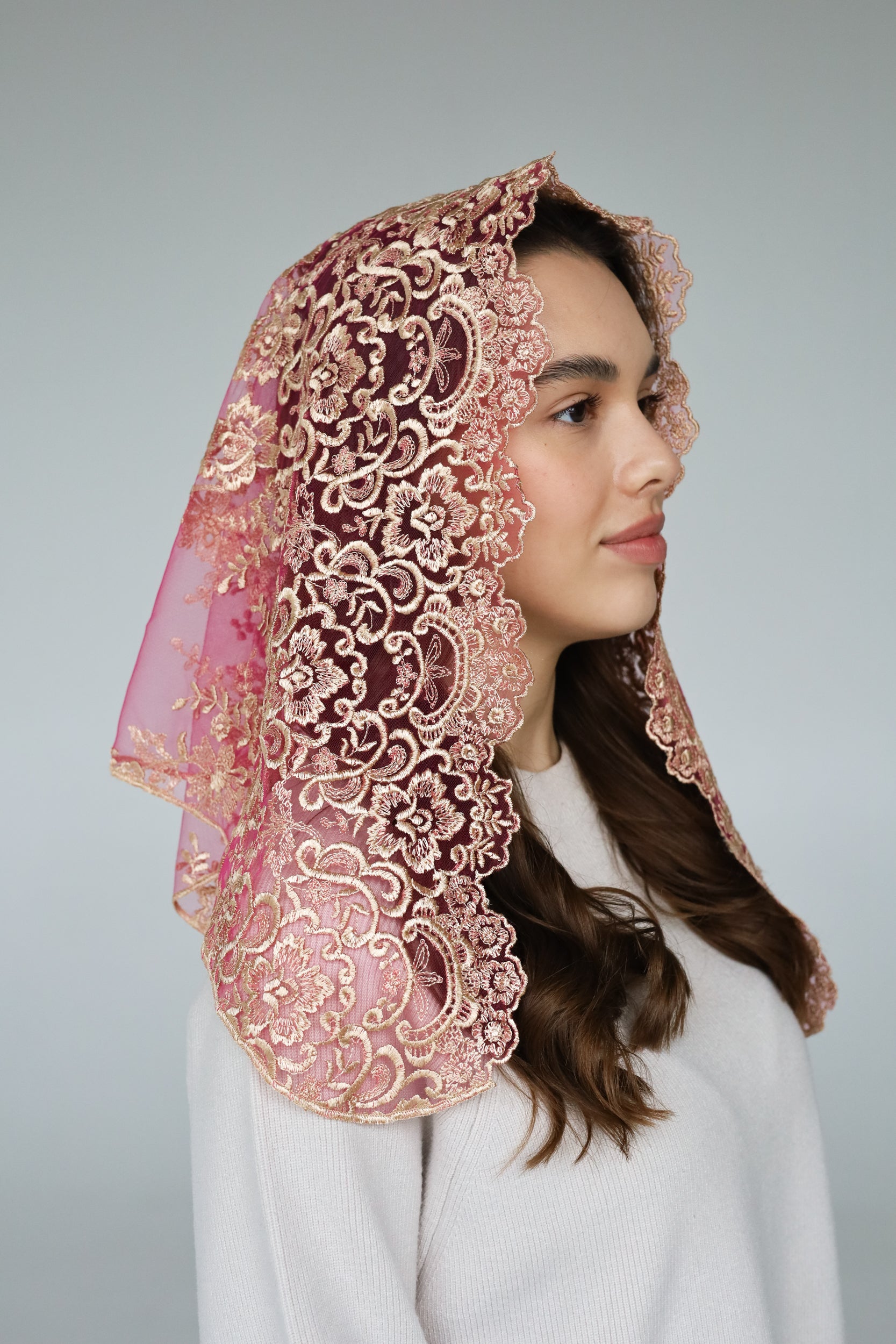 GOLD & PINK VEIL - MariaVeils