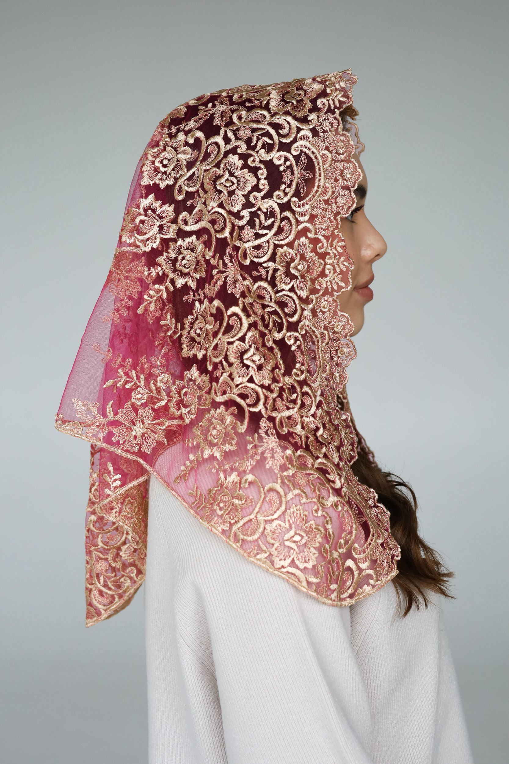 GOLD & PINK VEIL - MariaVeils