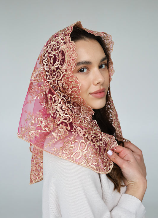 GOLD & PINK VEIL - MariaVeils