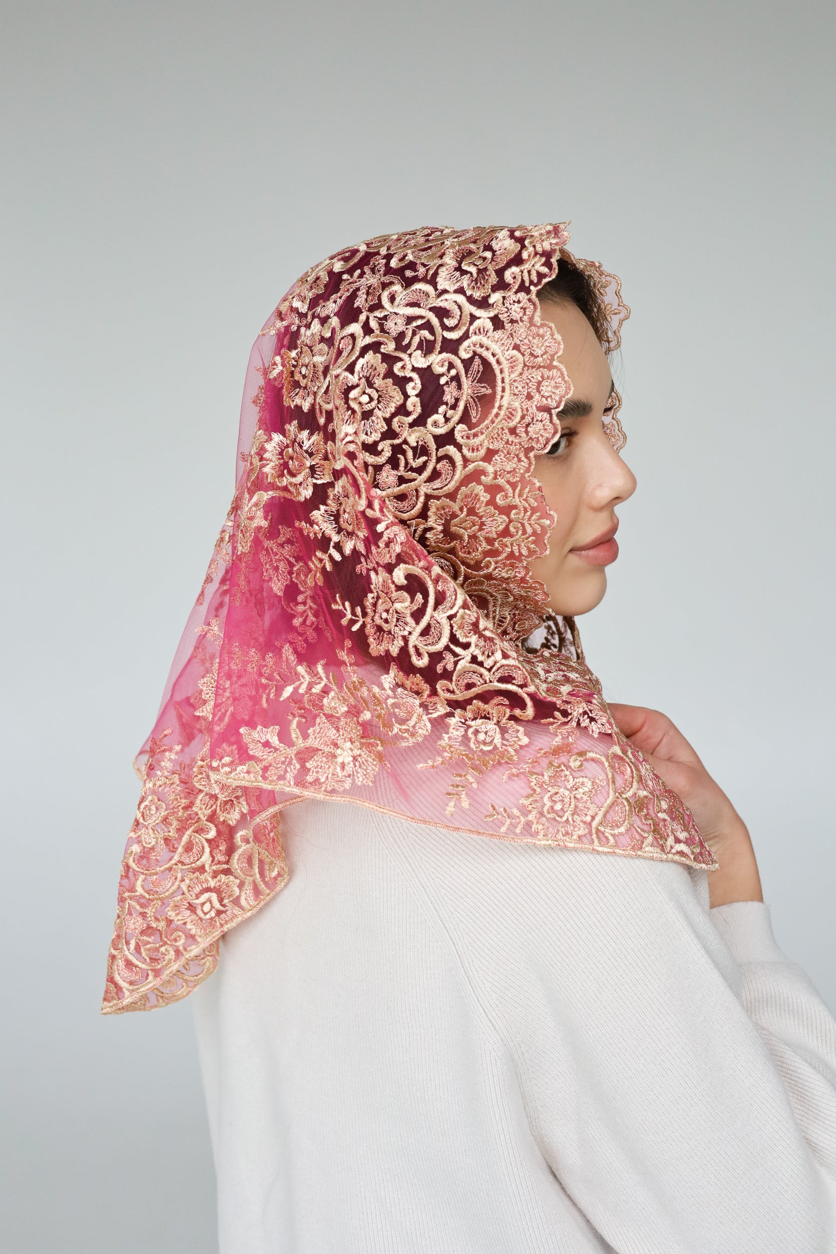 GOLD & PINK VEIL - MariaVeils