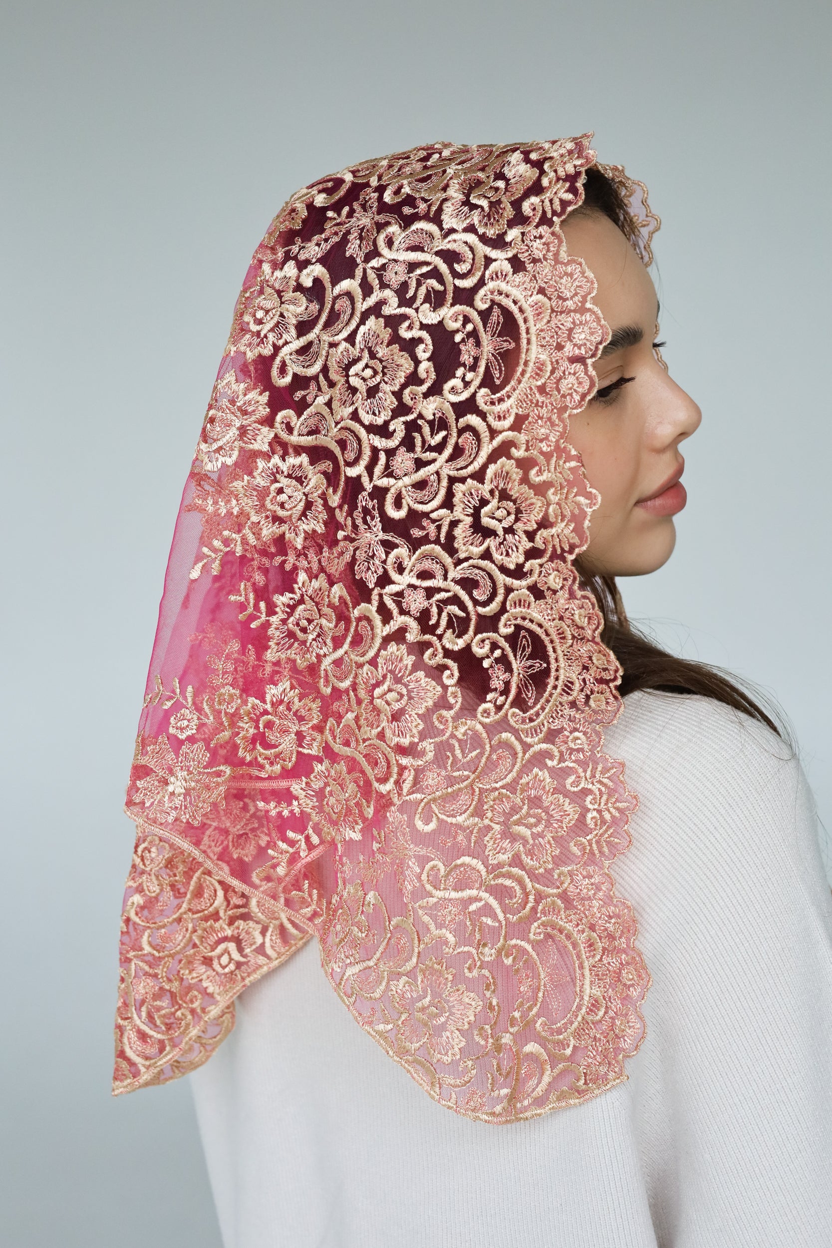 GOLD & PINK VEIL - MariaVeils