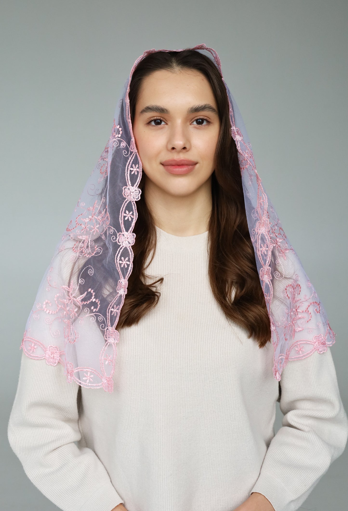 PINK FLORAL VEIL - MariaVeils