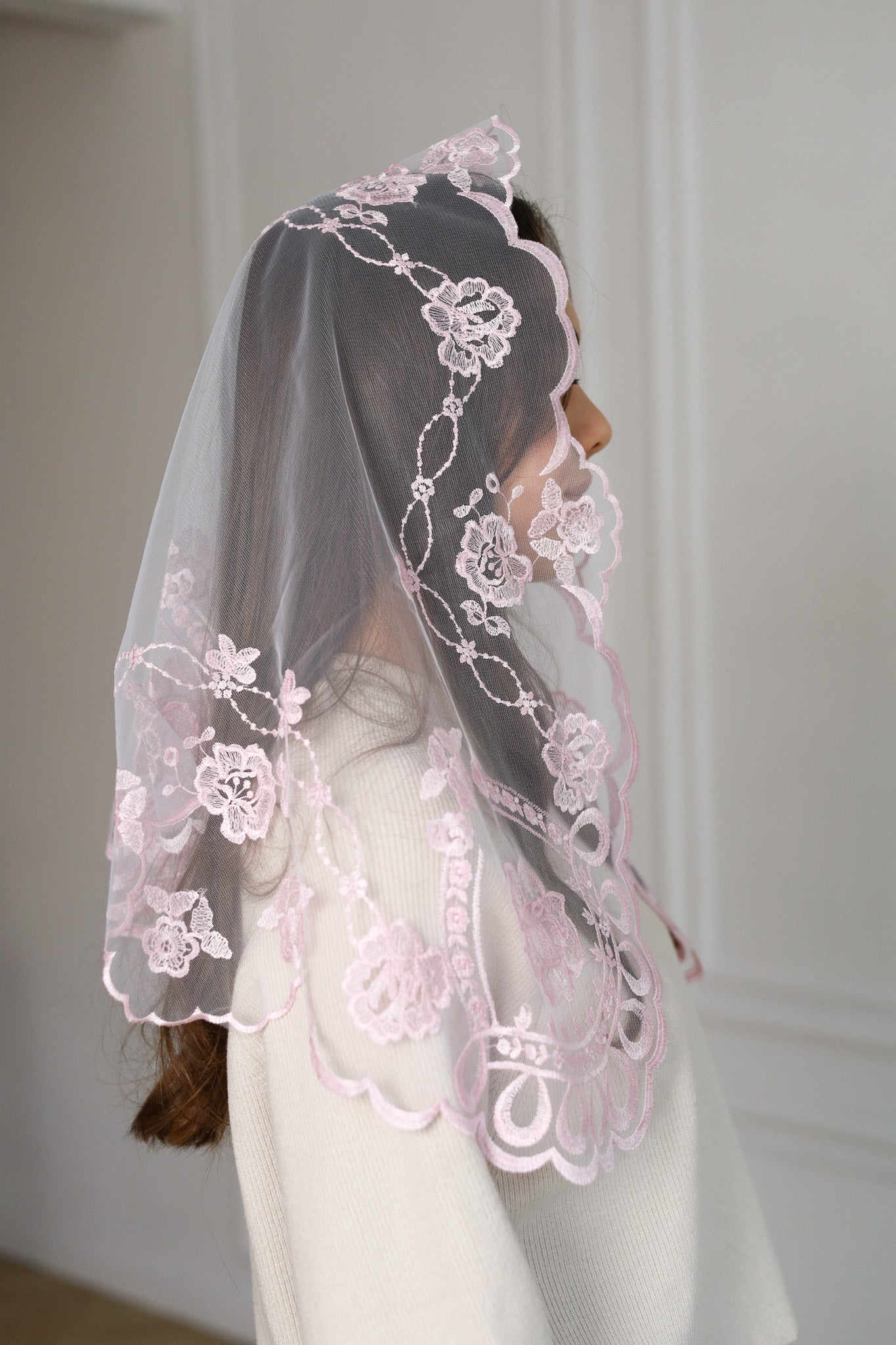 SHORT PINK VEIL - MariaVeils