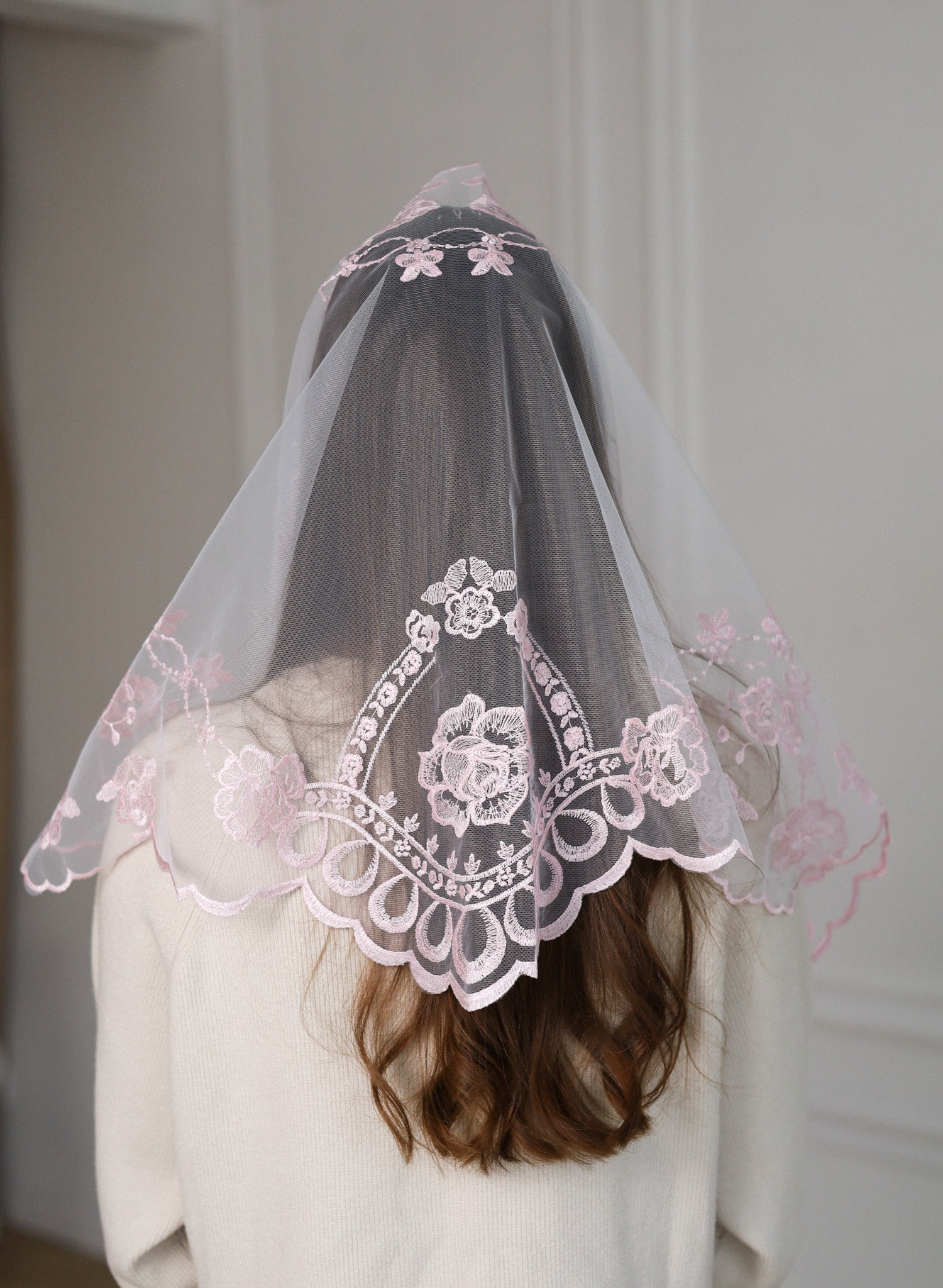 SHORT PINK VEIL - MariaVeils