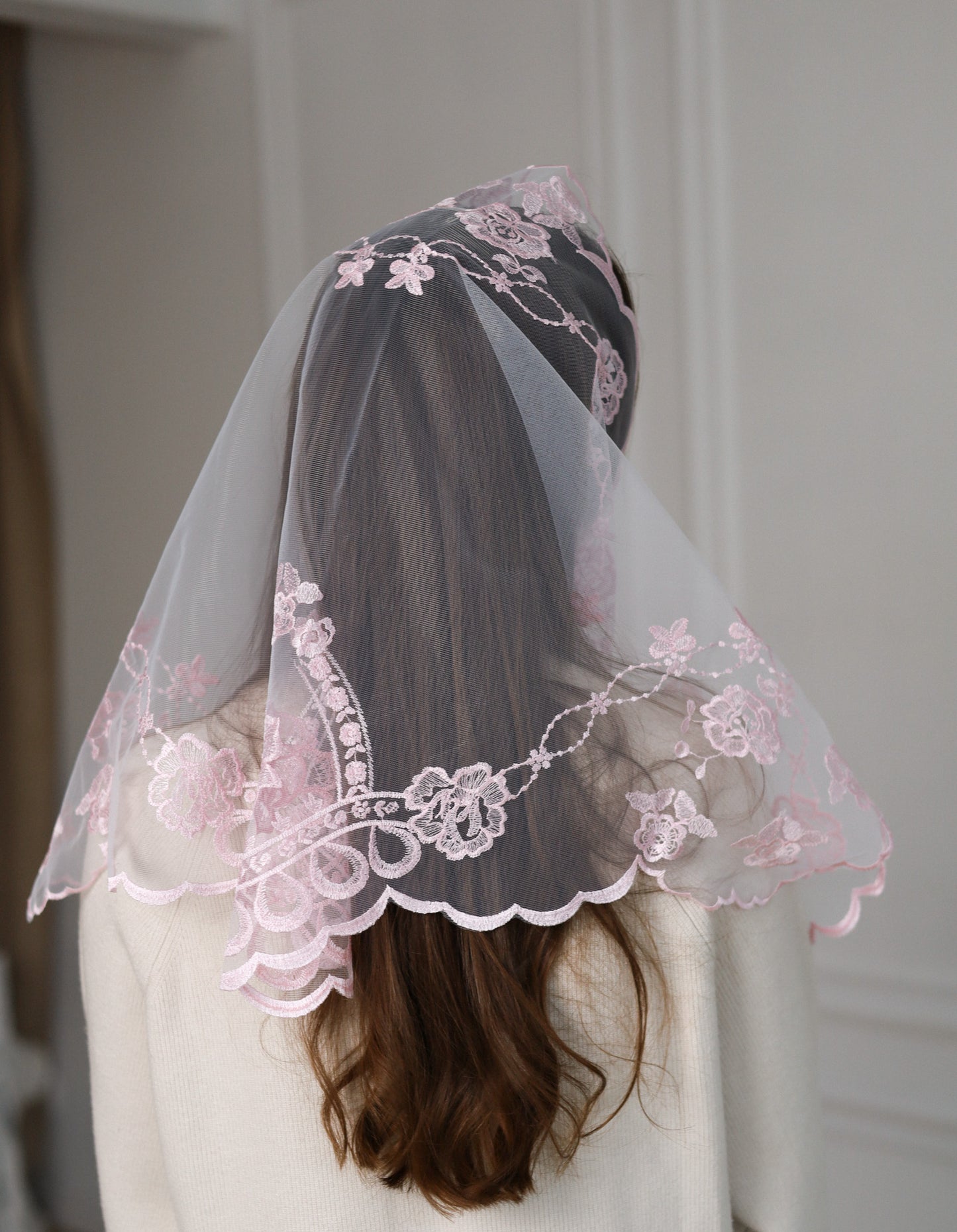 SHORT PINK VEIL - MariaVeils
