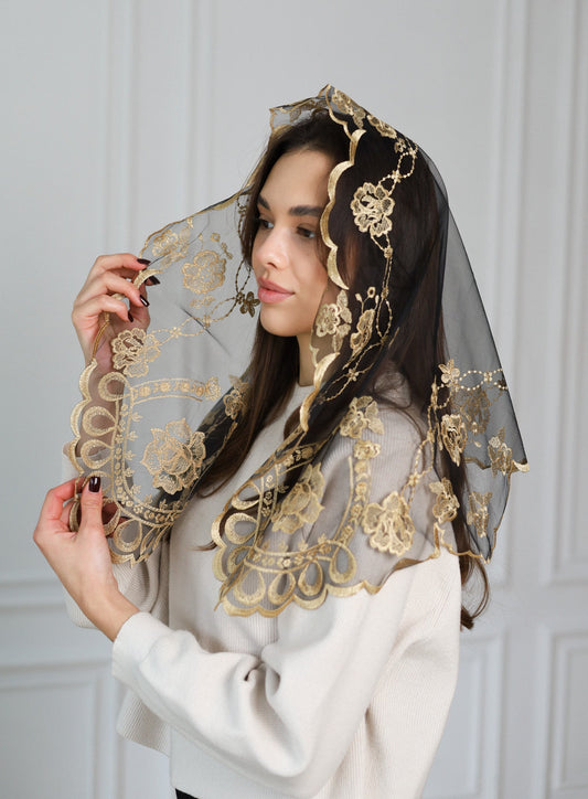 SHORT GOLD VEIL - MariaVeils