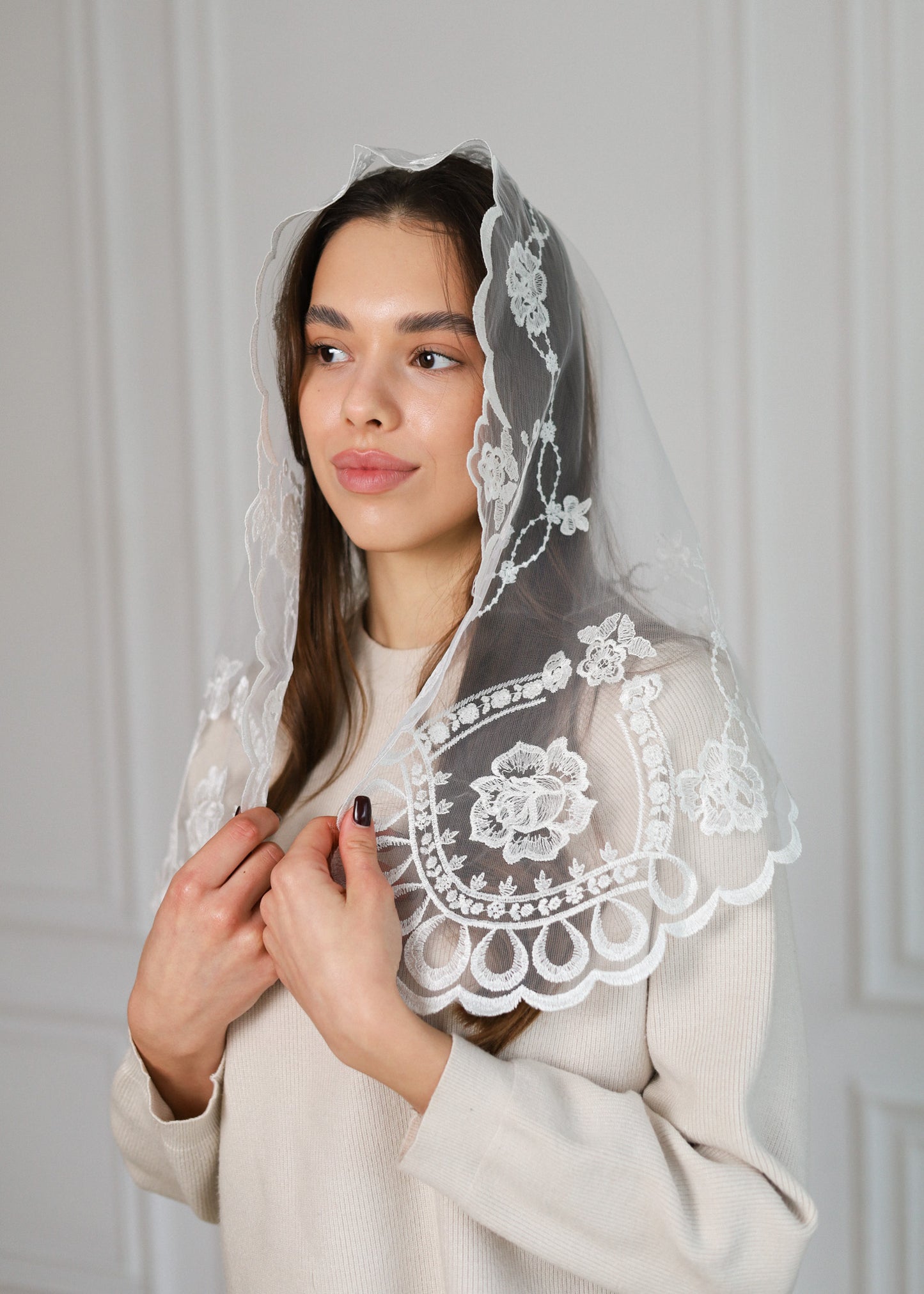 SHORT IVORY VEIL - MariaVeils