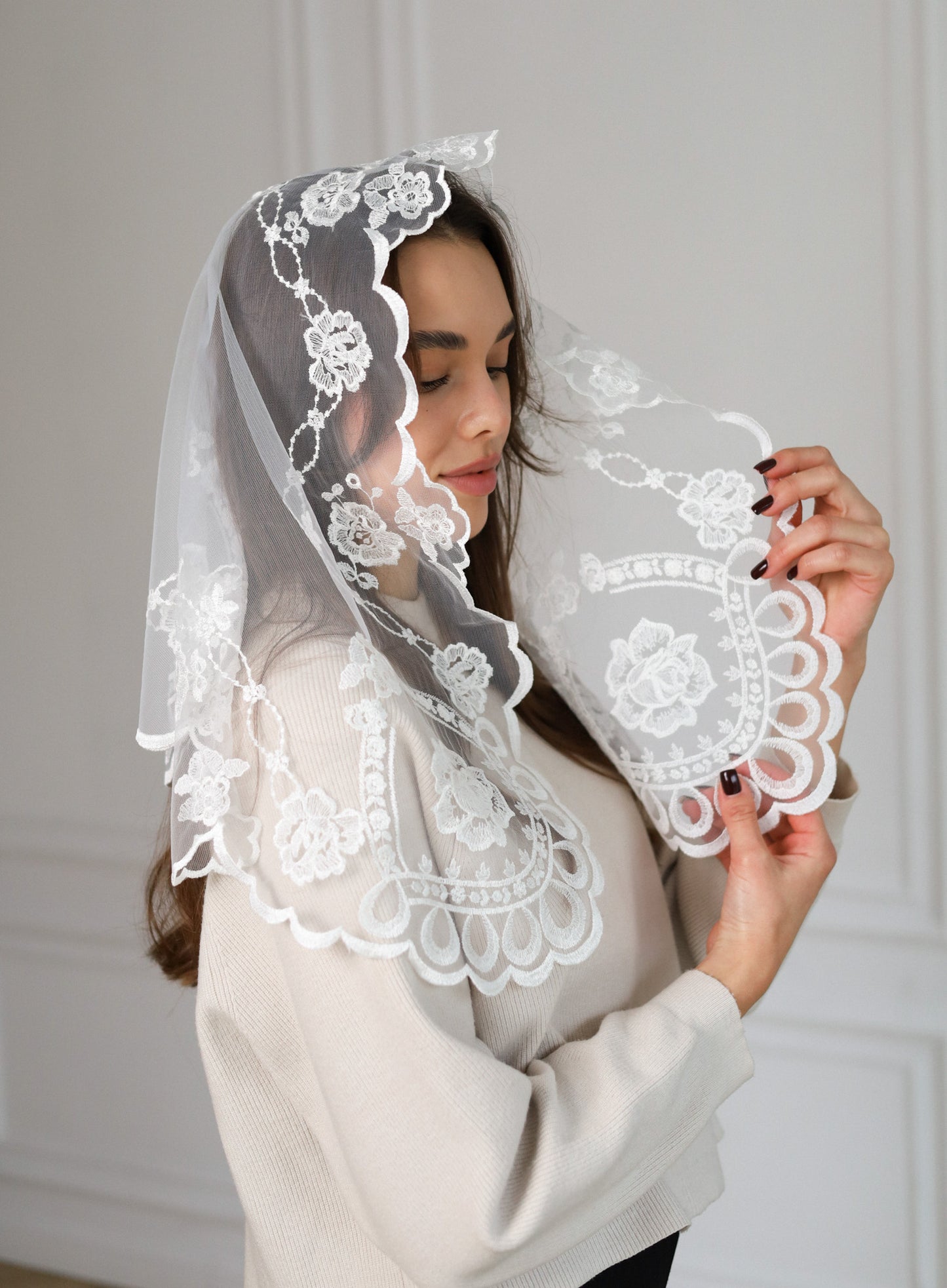 SHORT IVORY VEIL - MariaVeils