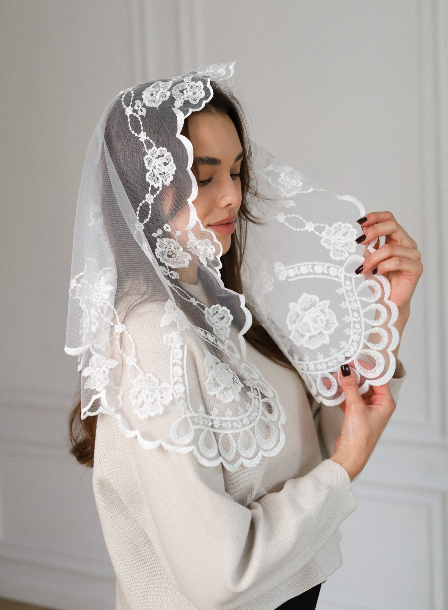 SHORT IVORY VEIL - MariaVeils