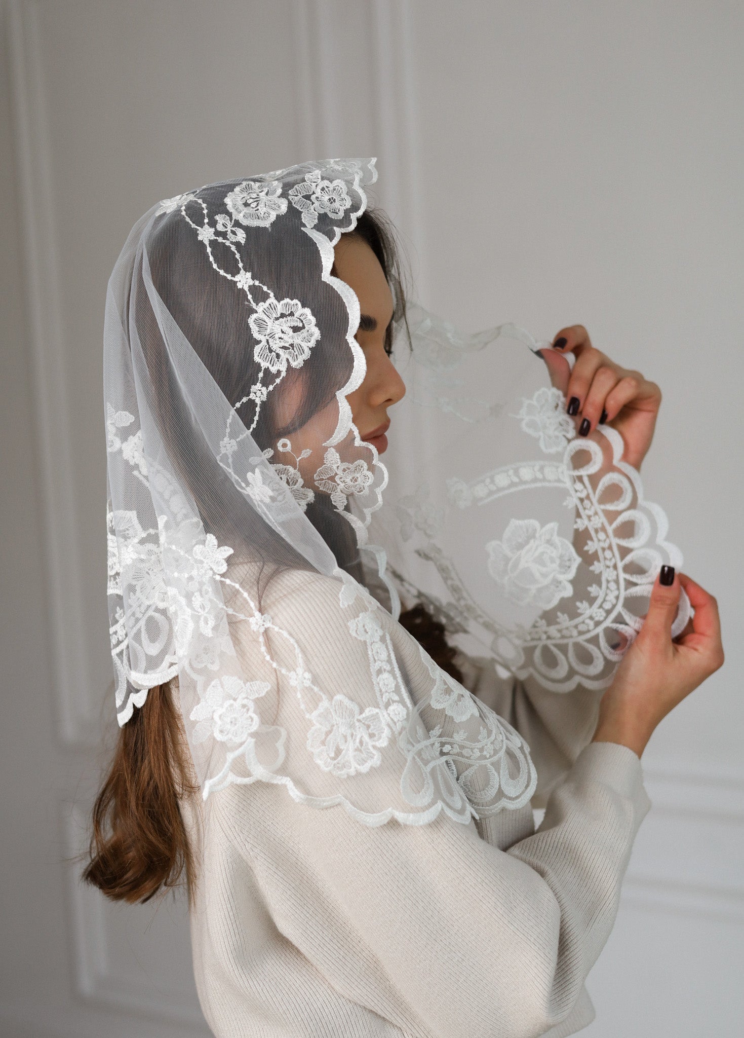 SHORT IVORY VEIL - MariaVeils
