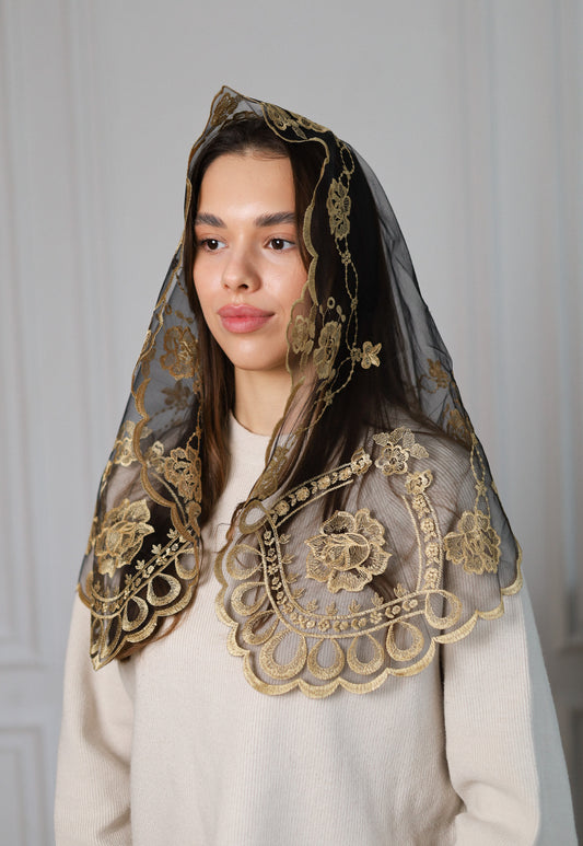 SHORT GOLD VEIL - MariaVeils