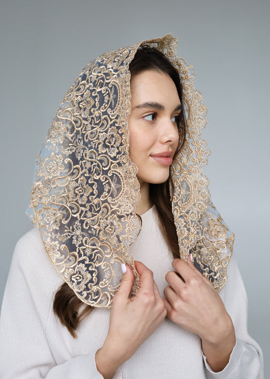 Gold Church Veil - MariaVeils
