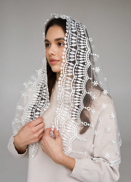 LONG IVORY MANTILLA - MariaVeils