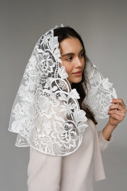 FLORAL IVORY VEIL - MariaVeils