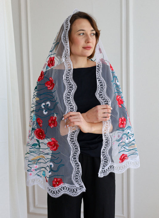 EXTRA LONG WHITE VEIL - MariaVeils