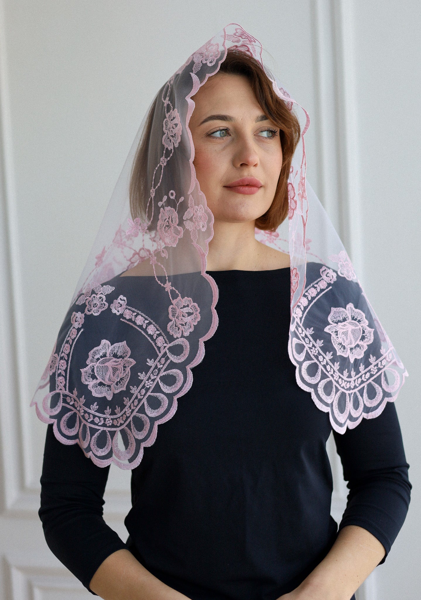 SHORT PINK VEIL - MariaVeils