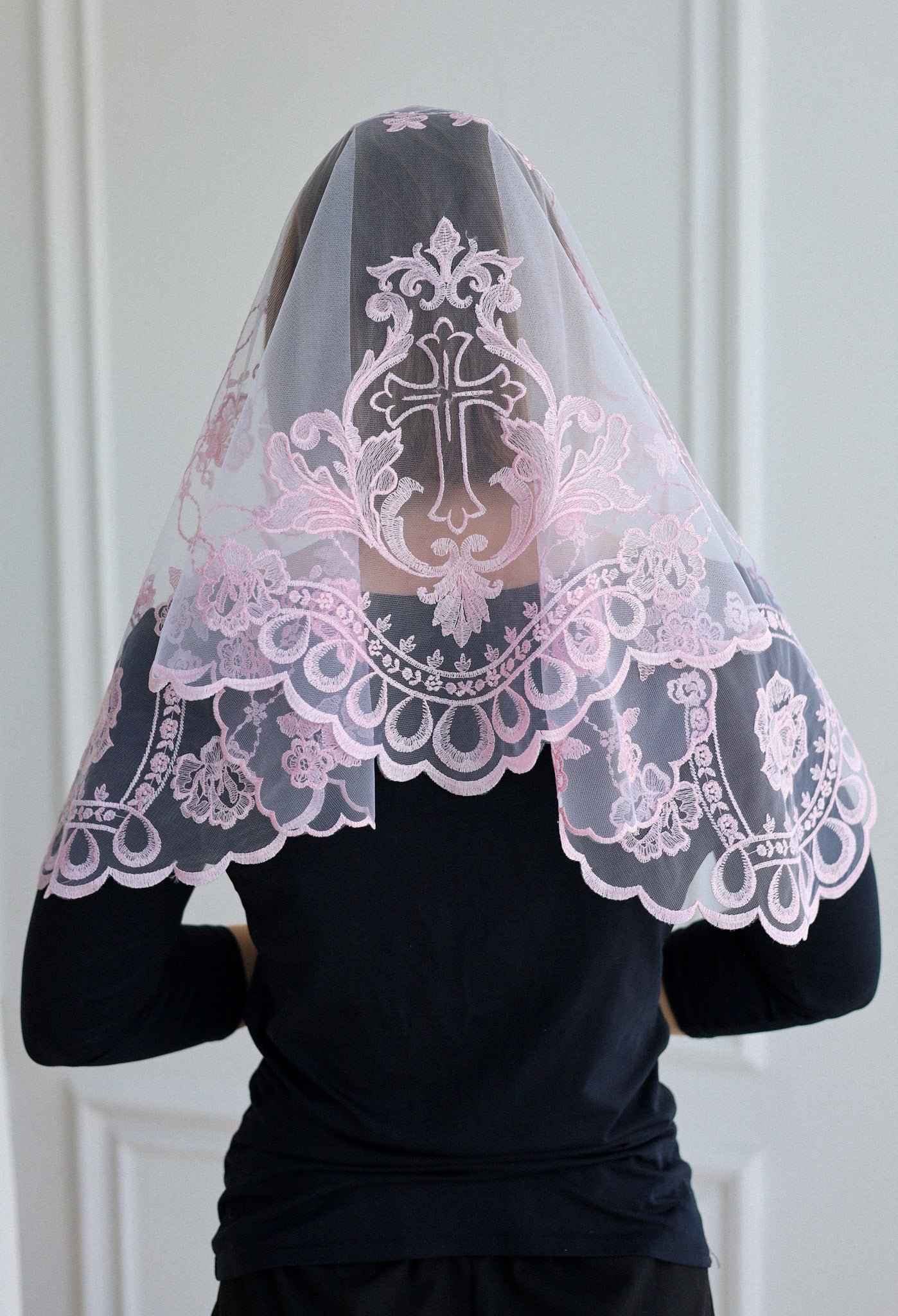 SHORT PINK VEIL - MariaVeils