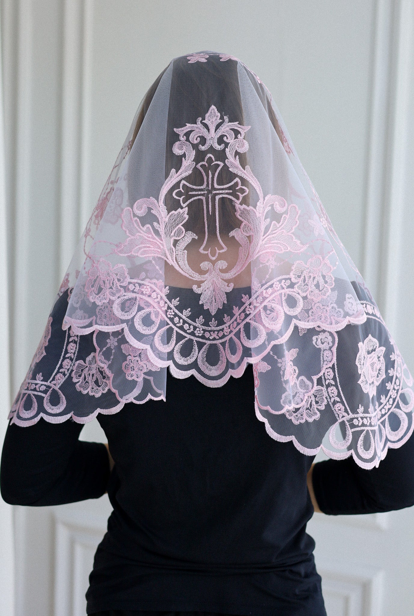 SHORT PINK VEIL - MariaVeils