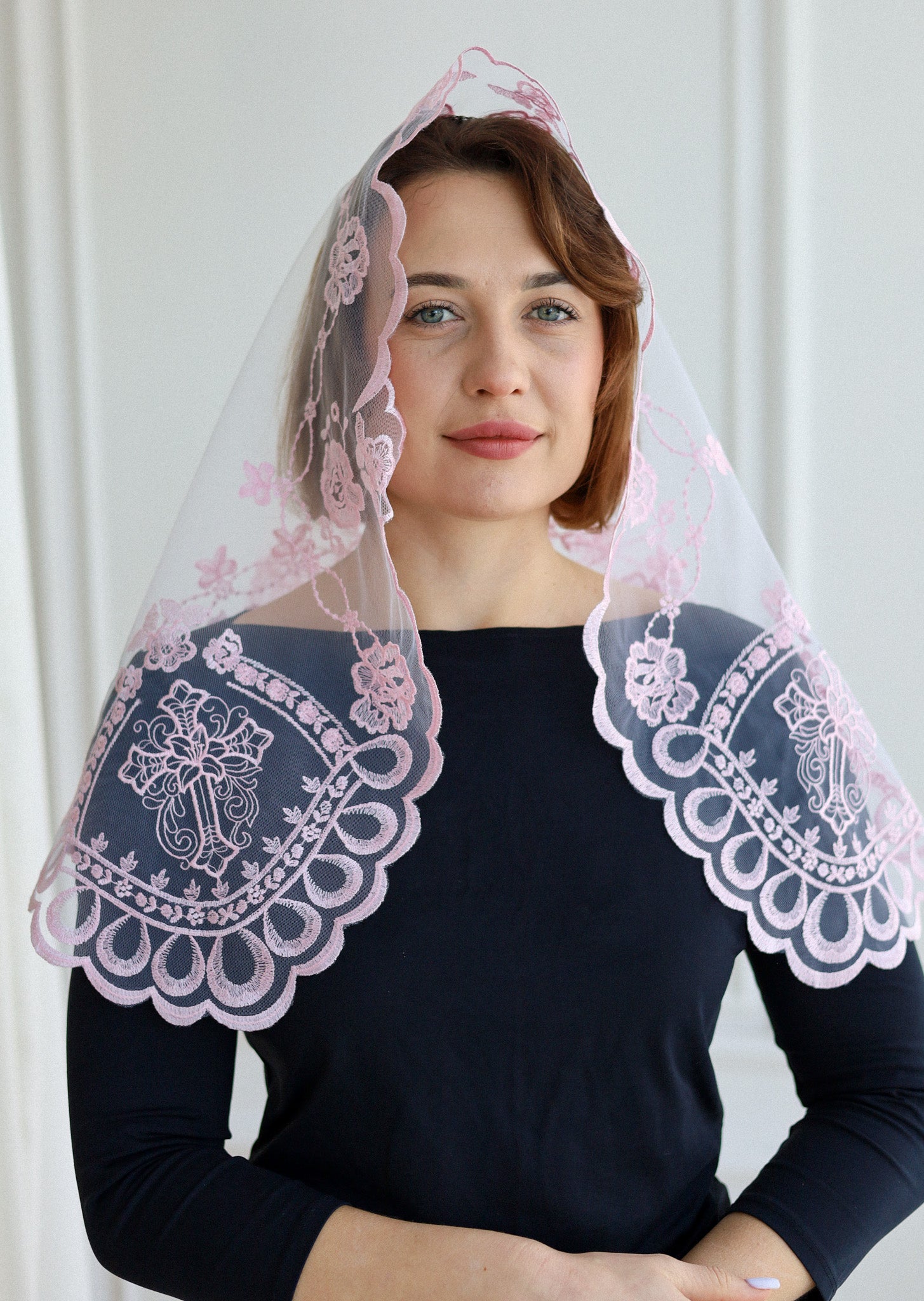 SHORT PINK VEIL - MariaVeils